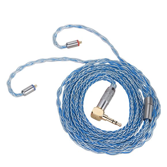 ZOUSSIQI 8 Core MMCX Silver Plated Single Crystal Copper Cable for Shure Headphone (Blue) EL225#75858