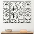 thumbnail image 2 of Old World Scrolls Wrought Iron 3-Piece Candle Wall Sconce - 23.6H in., 2 of 2