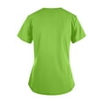 thumbnail image 3 of LINMOUA Grinch Mode Femme Imprimé Manches Courtes Col en V Hauts avec Poche T-shirts de Travail, 3 of 5