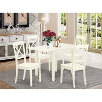 East West Furniture Dining Room Set Linen White, NDBO5-LWH-W