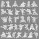 thumbnail image 2 of Adhesivos chinos tradicionales de Kung-Fu, 62 unidades, blanco y negro, 2 of 2