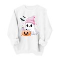 thumbnail image 2 of Trikvn Women's Halloween Sweatshirts Cute Ghost Pumpkin Graphic Pullover Tops Casual Long Sleeve Crewneck Fall Clothes Loose Fit Novelty Holiday Party Shirts, 2 of 6