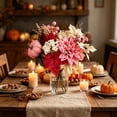 thumbnail image 2 of SLYNSHome Artificial Fall Pumpkin Floral Bouquet,Pink Faux Sunflower Maple Berry Flower Stems, Harvest Tabletop Arrangement For Thanksgiving Indoor Home Mantel Decor, 2 of 6