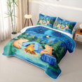 thumbnail image 3 of Erosebridal Cartoon Capybara Camping Twin Quilt Set,Kawaii Animal Adventure Theme Twin Coverlet Set for Boys Girls, 3 of 7