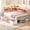Pink, variant on Corner Bed Frame Twin Size with 6 Drawers and Storage Bookcase, Twin Daybed with Charging Station & Led Lights, Metal Platform Beds for Living Room Bedroom, Brown