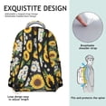 thumbnail image 5 of Sunflower and Text Black Pattern Backpack for School, Cute School Bag with Adjustable Shoulder Straps and Padded Back, 15.3"x11"x7.1", 5 of 5