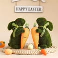 thumbnail image 4 of yulier Flocked Easter Bunny Cute Rabbit Figurine Easter Gift Toy Green Faux Moss Bunny Ornament Spring Easter Decorations Table Centerpiece, 4 of 6