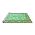 thumbnail image 2 of Ahgly Company Machine Washable Indoor Square Oriental Turquoise Blue Modern Area Rugs, 5' Square, 2 of 4
