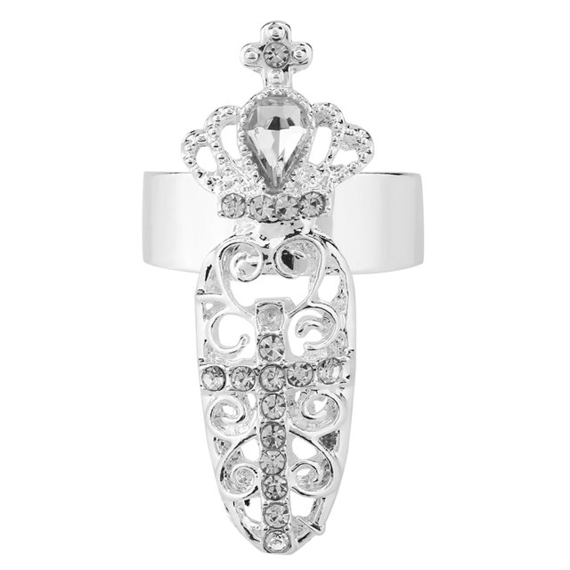 Anillo de uñas, corona, lazo, cristal, uñas, anillos de dedo, anillo de cola, el mejor de su clase