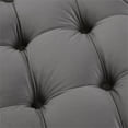 thumbnail image 6 of Posh Living Michalina Modern Velvet Round Ottoman in Gray, 6 of 7
