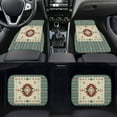 thumbnail image 2 of Renewold Car Floor Mats 4 Pack Universal Fit Front & Rear Rubber Auto Rugs Full Set, Car Interior Decoration for SUV Van Truck Sedan, Southwest American Tribal Teal Beige, 2 of 7