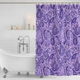 thumbnail image 2 of Vintage Purple Shower Curtain Set - Small 36" x 72" Washable Bathtub Curtain with 12 Hooks, Retro Botanical Abstract Art Waterproof Fabric Stall Shower Curtains for Bathroom/Bathtub Décor, 2 of 6