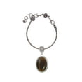 thumbnail image 2 of Delight Jewelry Silvertone Oval - Imitation Cat's Eye - Brown - Lord Guide Me Charm Bead, 2 of 4