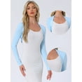 thumbnail image 2 of DARING DIVA Solid Color Long Sleeves Blouse S Light Blue, 2 of 6