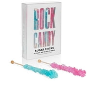 Candy Envy Light Blue and Light Pink Rock Candy Sugar Stick, 12 Count, Indiv. Wrapped