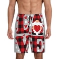 thumbnail image 1 of Fotbe Buffalo Plaid Love And Gnome Pantalones Cortos de Pijama para Hombre, Ropa de Dormir, Pantalones de Pijama Cortos para Hombre-Large, 1 of 6