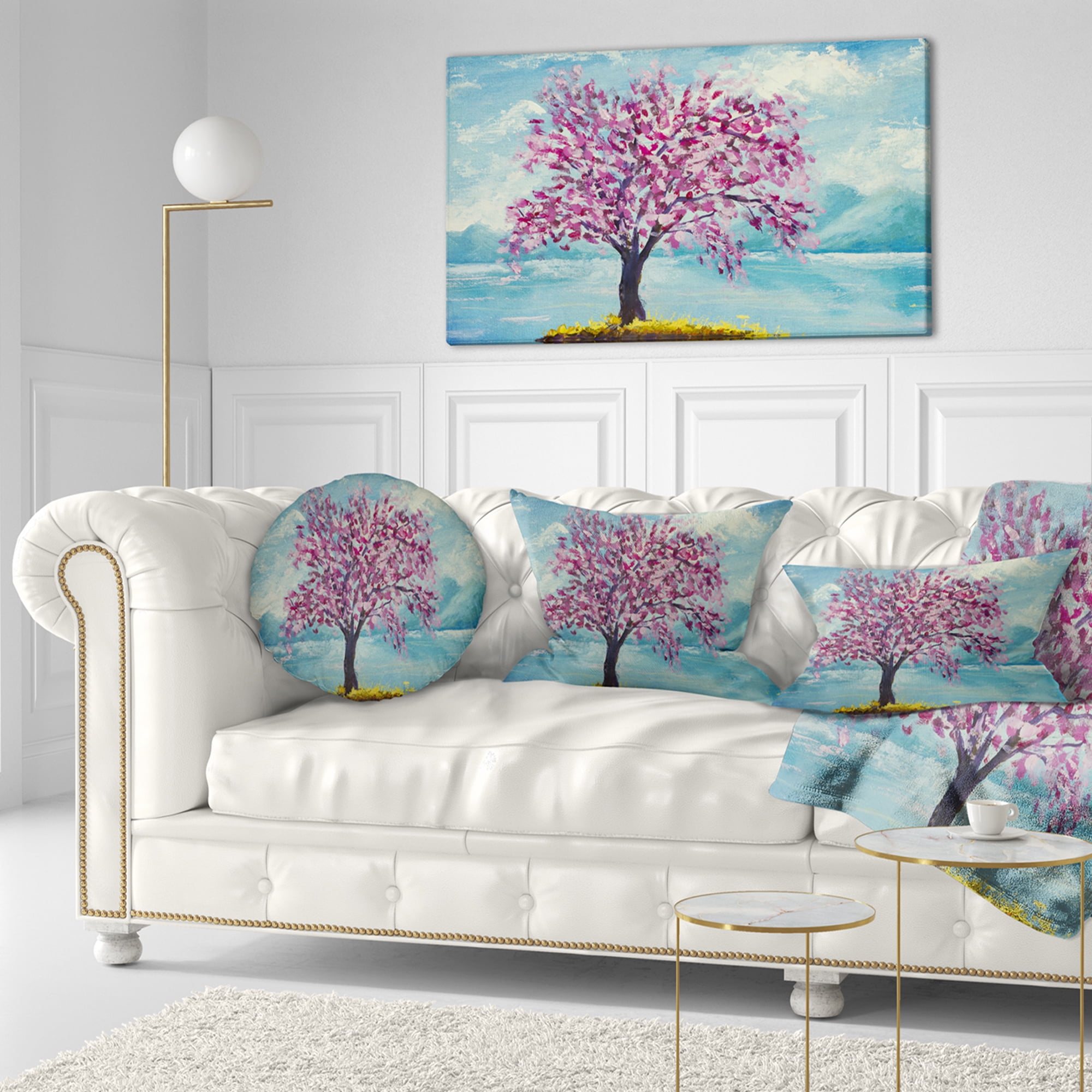 Designart 12" x 20" Multi-color Polyester Throw Pillow
