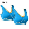 thumbnail image 5 of Lovskoo 2Pc Women's Sports Bra Lace Cami Bra Wireless Tank Top Bra Comfortable Everyday Bras For Women Leisure Blue, 5 of 7