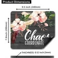 thumbnail image 2 of Gray Mouse Pad, Chaos Coordinator Quote Mouse Pad, Vintage Floral Dark Grey Wood Grain Mouse Pads for Computers, Pink Flowers Mouse Mat for Office Decor for Women, 9x8 inch, 2 of 6