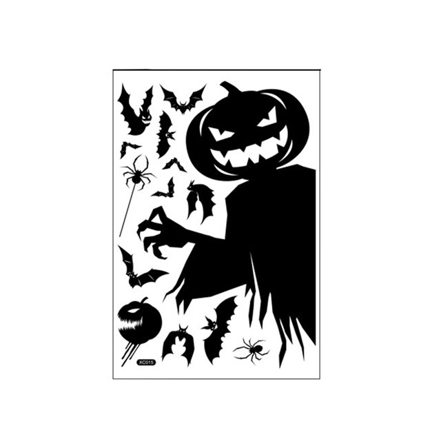 Guardurnaity Etiqueta engomada de la ventana de Halloween de PVC portátil extraíble autoadhesivo fiestas de Halloween hogar Hotel restaurante calcomanía Disfraces de disfraces tipo 4 Guardurnaity AP012608-04