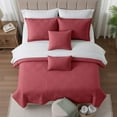 thumbnail image 3 of Clara Clark Quilt Sets, 4 Piece Lightweight Reversible Quilt Bedspread, Diamond Weave Coverlet Bedding Set, Twin Burgundy, 3 of 9