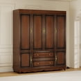 thumbnail image 4 of VivaVista Large Solid Wood Armoire Wardrobe Closet With Drawers, Bedroom Armoire Wardrobe Closet With Doors, Wardrobe Closet For Hanging Clothes, Elegant Wardrobe Cabinet for Clothing Storage, 4 of 10