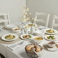 thumbnail image 3 of Tabletops Gallery 12 Piece Fleur Embossed Porcelain White Dinnerware Set of Plates Bowls Dishes - Service for 4, 3 of 5