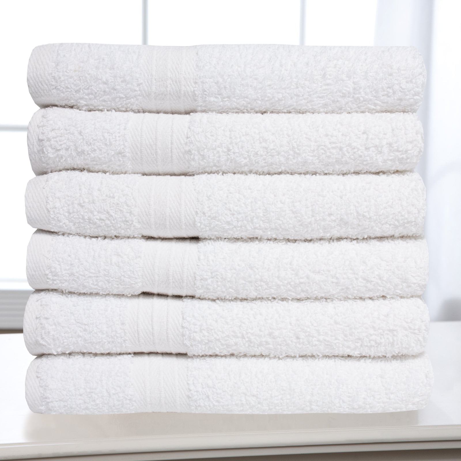 Hotel Quality 100% Cotton Absorbent Terry Towelling Ribbed Towels White Hotel Quality 100% Cotton Absorbent Terry Towelling Ribbed Towels White