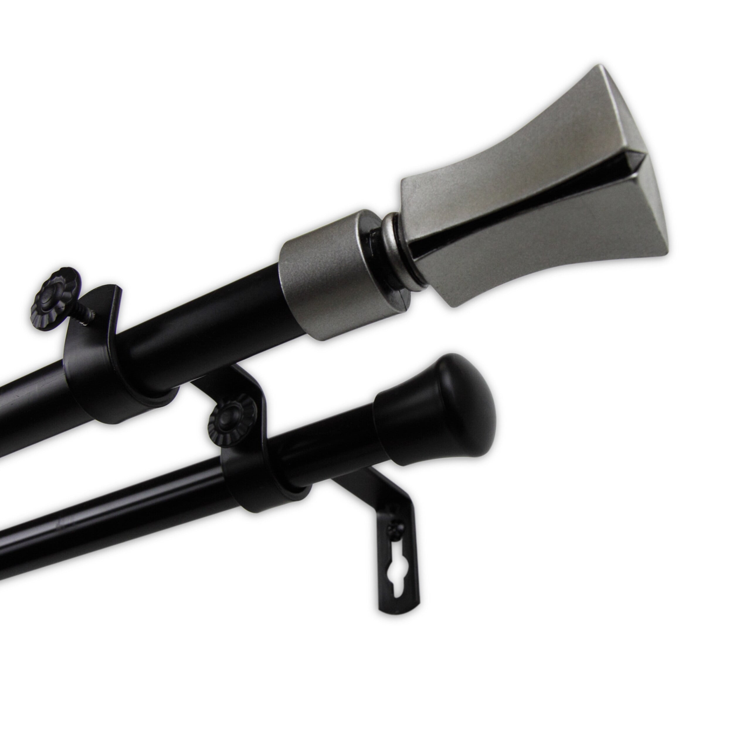 InStyleDesign 13/16" Two Tone Pedestal Collection Double Curtain Rod