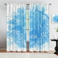 thumbnail image 3 of Ocean Sea Abstract Graffiti Blackout Pinch Pleated Curtains, Sealife Starfish Fish Window Drapes 2 Panel Set, Dust-Proof Easy to Clean Window Treatments for Living Room Bedroom Study-W42xL63in, 3 of 6