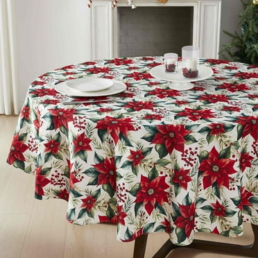 Avanti Linens Poinsettia 70" Round Tablecloth