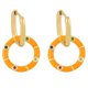 thumbnail image 3 of Nuevos 1 par de pendientes de aro pequeños y redondos en colores caramelo de moda - Rosa | Código de modelo 4785 Rosa, 3 of 4