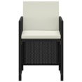 thumbnail image 2 of vidaXL 3 Piece Garden Dining Set with Cushions Poly Rattan Black, 2 of 4