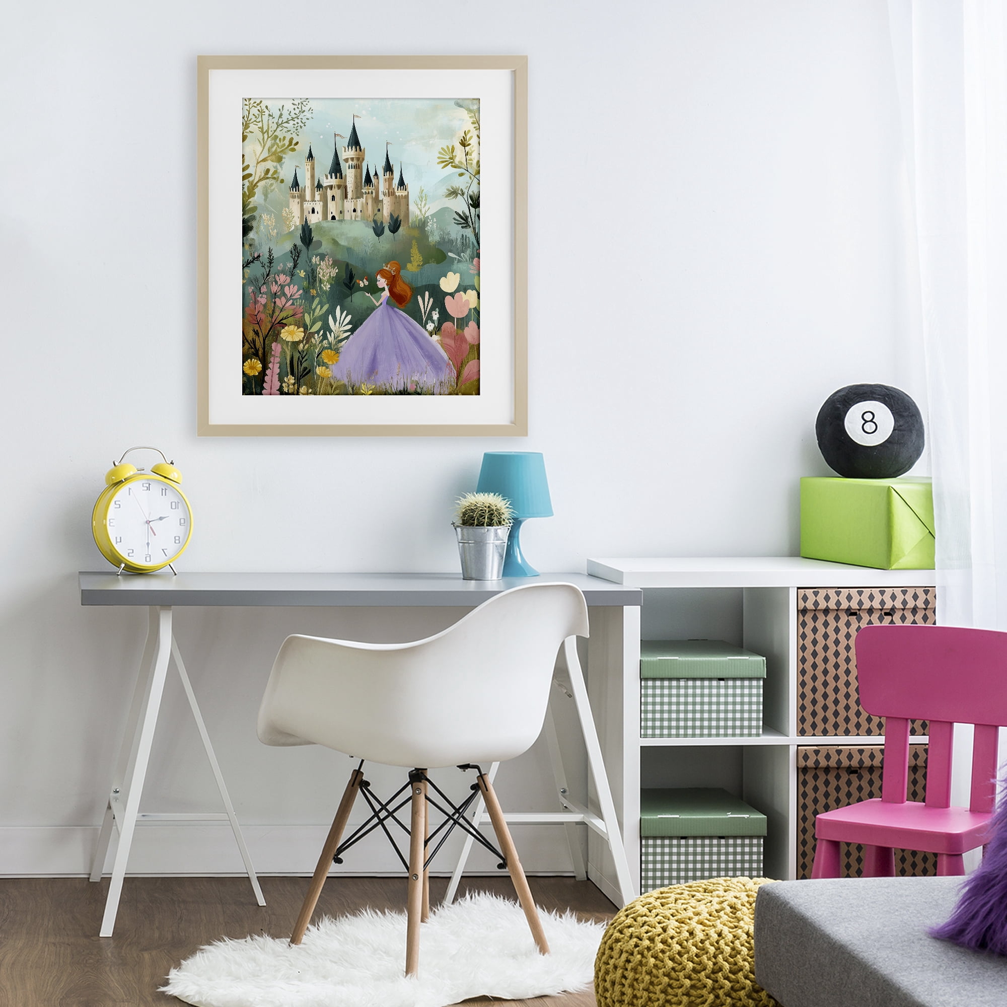 Stupell Industries Princess Day Out Birch Framed Print Under Glass, design by Christine Simpson Art