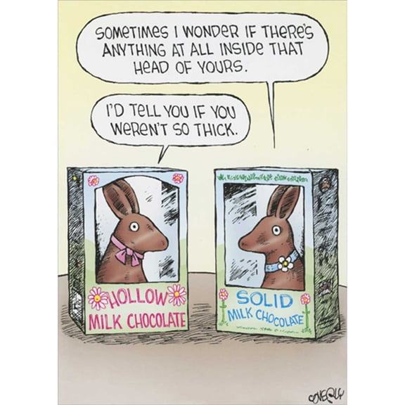 RSVP Sometimes I Wonder: Solid an Hollow Chocolate Bunnies Funny Easter Card