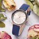 thumbnail image 2 of Reloj de pulsera de cuarzo de aleación con esfera de números arábigos para mujeres de negocios simples (azul), 2 of 4