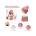 thumbnail image 3 of Women Knitted Hat Scarf Gloves Set, 3Pcs Winter Cold Weather Set with Knit Beanie Cap Touch Screen Gloves Circle Neck Scarf for Adults Sports Outdoor,, 3 of 4