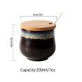 thumbnail image 3 of Japanese Sugar Bowl With Lid, Retro Ceramic Storage Jar,200ml(7oz) Small Sugar Pot, Sugar Container Spice Jar, For Coffee Bar, Restaurant, Home-b-200ml 7oz, 3 of 7