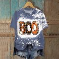 thumbnail image 2 of TOWED22 Ghost Spooky Halloween Shirts for Women Funny Bow Pumpkin Graphic Tees Fall Short Sleeve Tops Costumes(Blue,M), 2 of 7