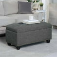 thumbnail image 1 of Designs4Comfort 7th Avenue Ottoman de Rangement en Tissu Gris Capitonné, 1 of 6