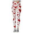 thumbnail image 5 of Womens Valentine's Day Leggings High Waisted Stretchy Love Heart Printed Tight Pants Spring Fashion 2026 Slim Fit Workout Yoga Pants, 5 of 5