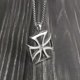 thumbnail image 3 of Collar con colgante de cruz Yashi para hombre y mujer espiritual paladín cruzado vintage Plata 37065, 3 of 5