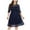 Navy, variant on Plus Size Mini Dress for Women Floral Lace Knee Length Dress Round Neck Dresses Cocktail Wedding Guest A-Line Dress
