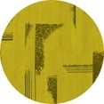 thumbnail image 1 of Ahgly Company Indoor Round Abstract Yellow Modern Area Rugs, 5' Round, 1 of 4