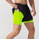thumbnail image 5 of brillar Pantalones cortos deportivos de doble capa para hombres Pantalones de fitness falsos de secado rápido de 2 piezas, 5 of 5