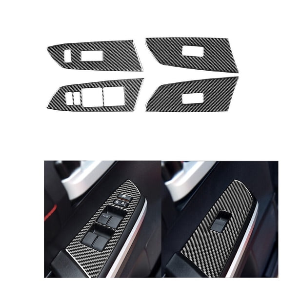 Soft Carbon Fiber Car Interior Decor Kits 4Pcs For Toyota Tundra 2014-2018 Carbon Fiber Interior Door Control Cover Trim Sticker