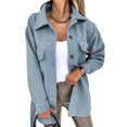 thumbnail image 1 of Veste Caban Femme Simple Boutonnage Col Rabattu Manteau avec Ceinture Tenue Décontractée, 1 of 3