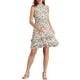 thumbnail image 1 of INSPIRE CHIC Vestidos de gasa para mujer, vestido mini sin mangas con fruncido floral en A, XL amarillo púrpura, 1 of 7