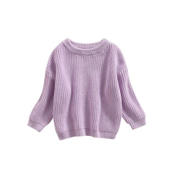 RUINIXCW Toddler Baby Girl Boy Knit Sweaters Newborn Infant Baby Boys Girls Fall Winter Warm Sweater Clothes Long Sleeve Crewneck Oversized Pullover Knitwear Top