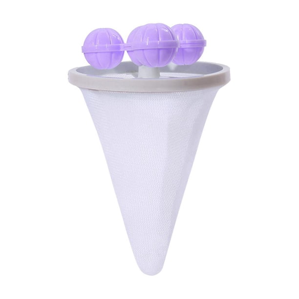 Bolsa de malla de filtro de pelusa flotante reutilizable para lavandería, accesorios para el hogar (púrpura)